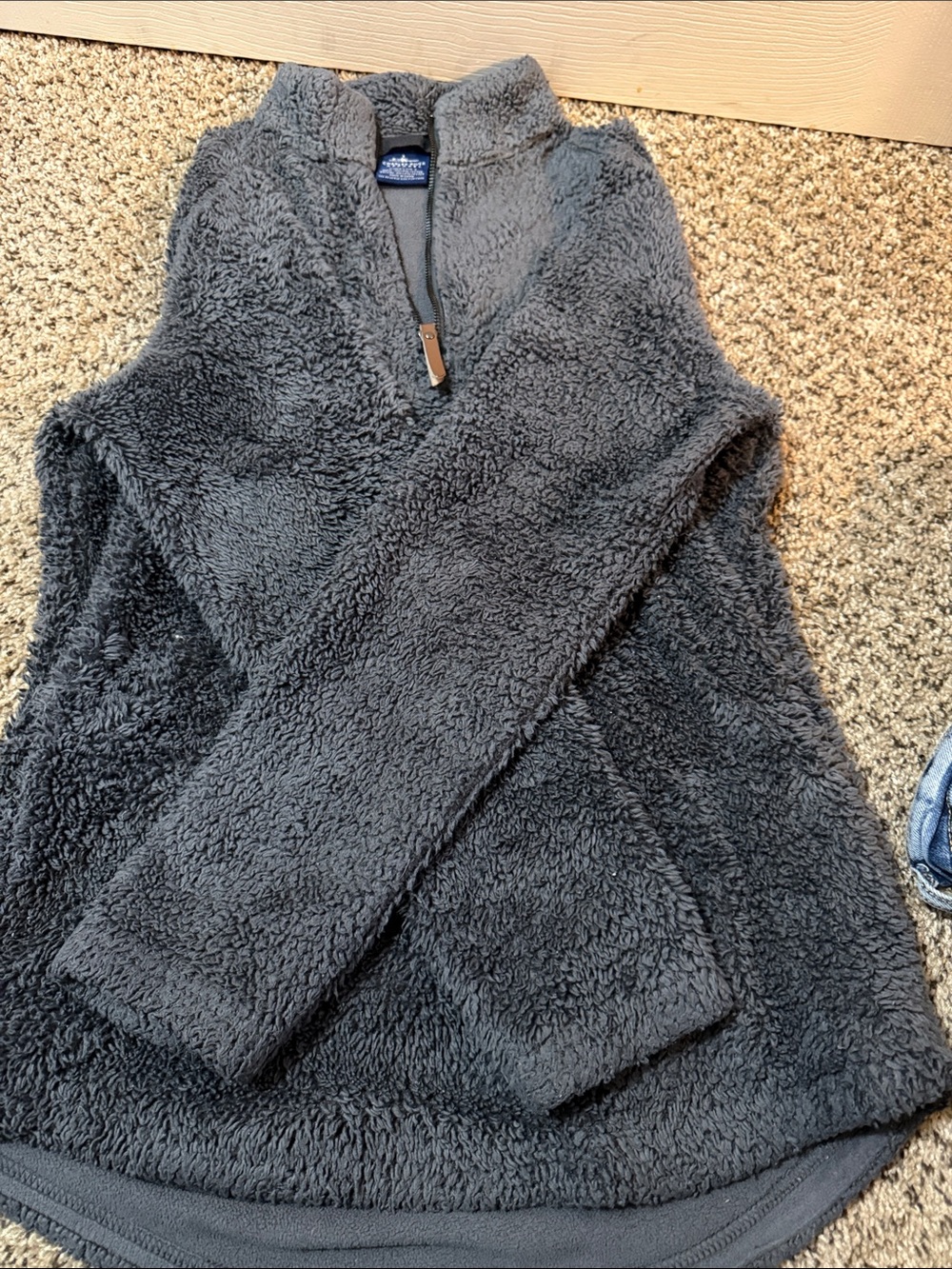 Charles River Apparel Gray Sherpa 1/4 Zip Fleece Pullover Women’s S